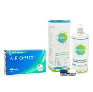 Alcon Air Optix for Astigmatism (3 čočky) + Solunate Multi-Purpose 400 ml s pouzdrem
