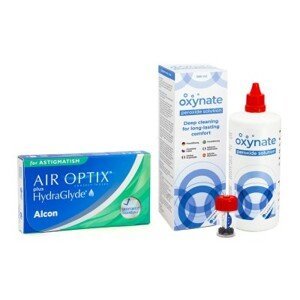 Alcon Air Optix Plus Hydraglyde for Astigmatism (3 čočky) + Oxynate Peroxide 380 ml s pouzdrem