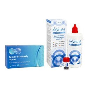 PegaVision Lenjoy Bi-weekly Aqua+ (6 čoček) + Oxynate Peroxide 380 ml s pouzdrem