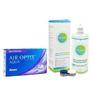 Alcon Air Optix Aqua Multifocal (6 čoček) + Solunate Multi-Purpose 400 ml s pouzdrem