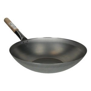 Pánev wok ocelová - ploché dno 38cm