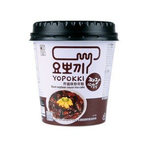 YOPOKKI Cup korejské rýžové koláčky s omáčkou z černých fazolí 120g