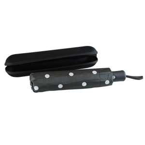 Q Home Skládací automatický mini deštník, černý