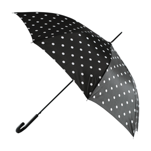 Q Home automatický deštník, černý s puntíky