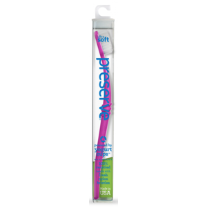 Preserve Zubní kartáček (soft) - fialový z recyklovaných kelímků od jogurtů