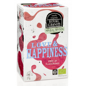 Royal Green Bylinný čaj Love & Happiness BIO (27 g) s heřmánkem, levandulí a růží
