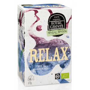 Royal Green Bylinný čaj Relax BIO (27 g) s heřmánkem, bazalkou a zázvorem