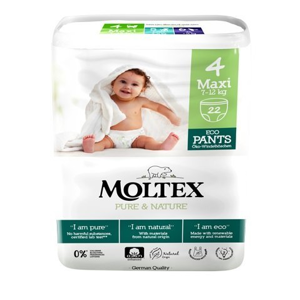 Moltex Natahovací plenkové kalhotky Pure & Nature - Maxi 7-12 kg (22 ks)