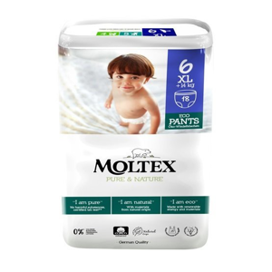 Moltex Natahovací plenkové kalhotky Pure & Nature - XL 14+ kg (18 ks)