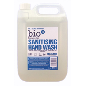 Bio-D Tekuté mýdlo na ruce - bez vůně (5 l) s dezinfekčním účinkem