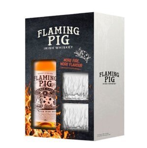 Flaming Pig Black Cask 0,7l 40% + 2x sklo