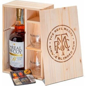 The Real McCoy Wooden Box + 2x sklo