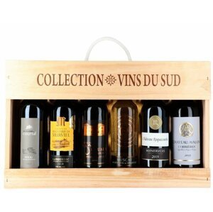 Dárková sada francouzských vín 6×0,375l Dřevěný box