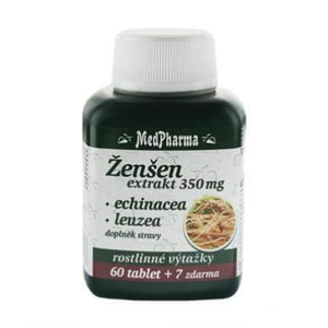 MedPharma Ženšen 350 mg + echinacea + leuzea 37 tablet