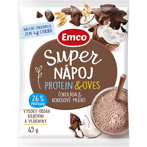 Emco Super nápoj protein a oves - Čokoláda a kokosové mléko 45 g