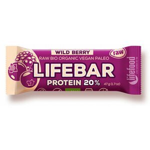 Lifefood Lifebar Protein Lesní ovoce BIO RAW 47 g
