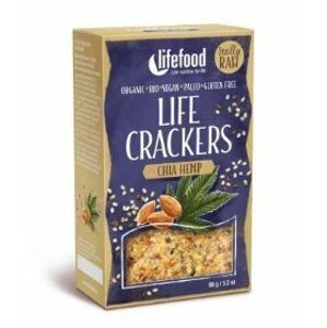 Lifefood Life Crackers Konopné s chia BIO RAW 90 g