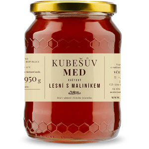 Kubešův med Med květový lesní s maliníkem 750 g