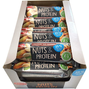 Emco Tyčinka Ořech & Protein - Čokoláda, mandle 20 x 40 g celá krabice