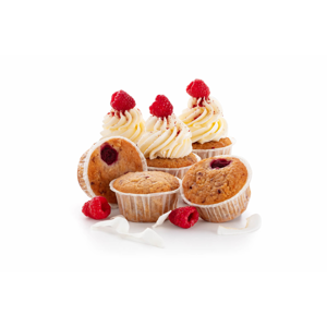 GRIZLY Sweets Směs na muffiny s malinami, kokosem a bílou čokoládou bez lepku 2 x 365 g - Vzorkový výrobek