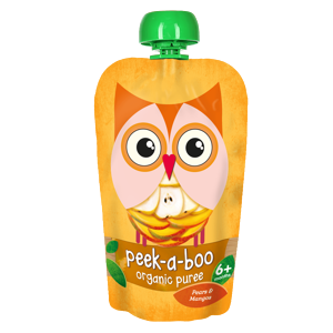 Peek-a-boo Hruška - mango BIO 113 g expirace