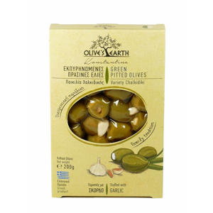 Olives Earth Zelené olivy s česnekem 200 g - expirace