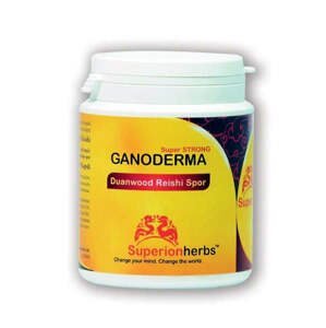 SUPERIONHERBS Ganoderma, Duanwood Red Reishi, 100% Spórový prášek 90 kapslí