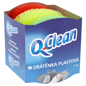 Q-Clean Drátěnka plastová 3 ks