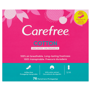 Carefree Cotton Feel Normal slipové vložky neparfemované 76 ks