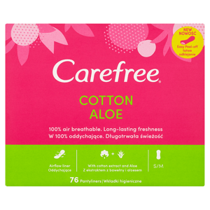 Carefree Cotton Feel Normal slipové vložky s vůní aloe vera 76 ks