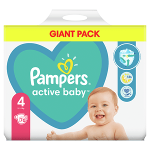 Pampers Active Baby 4, Plenky, 9kg - 14kg