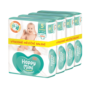Happy Mimi Flexi Comfort dětské plenky 5 Junior 136 ks - měsíční balení