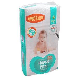 Happy Mimi Flexi Comfort dětské pleny 4 Maxi Jumbo balení 74 ks