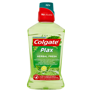Colgate Plax Herbal Fresh ústní voda bez alkoholu 500ml