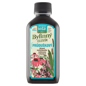 Maxi Vita Herbal Bylinný elixír průduškový jitrocel mateřídouška echinacea + vitamin C 200ml