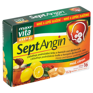 Maxi Vita Herbal SeptAngin med, citron 16 pastilek 53,2g