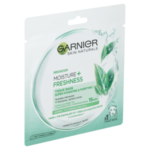 Garnier Skin Naturals super-hydratační čisticí textilní maska moisture+ freshness 32g