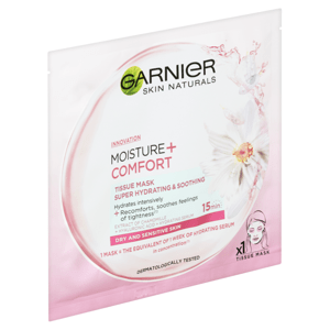 Garnier Skin Naturals super-hydratační zklidňující textilní maska moisture+ comfort 32g