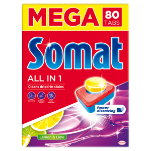 Somat All-in-1 tablety do myčky Lemon & Lime 80 ks