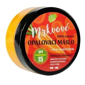 VIVACO 100% Přírodní opalovací máslo s mrkvovým extraktem OF 15